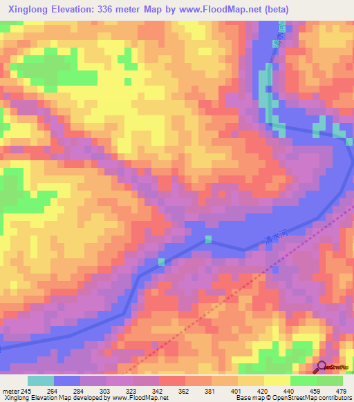 Xinglong,China Elevation Map
