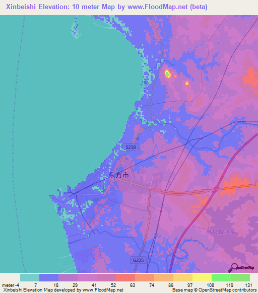 Xinbeishi,China Elevation Map