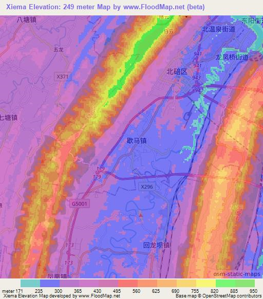 Xiema,China Elevation Map