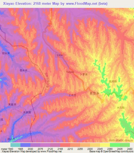 Xiayao,China Elevation Map