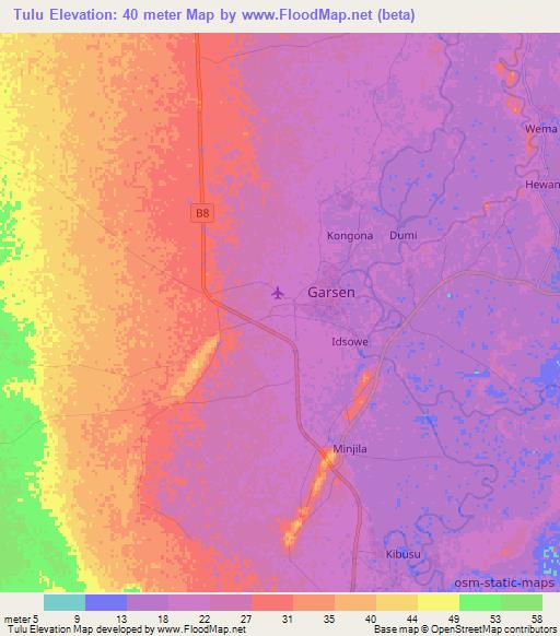 Tulu,Kenya Elevation Map
