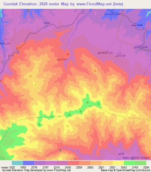 Gundak,Iran Elevation Map
