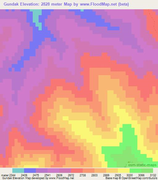 Gundak,Iran Elevation Map
