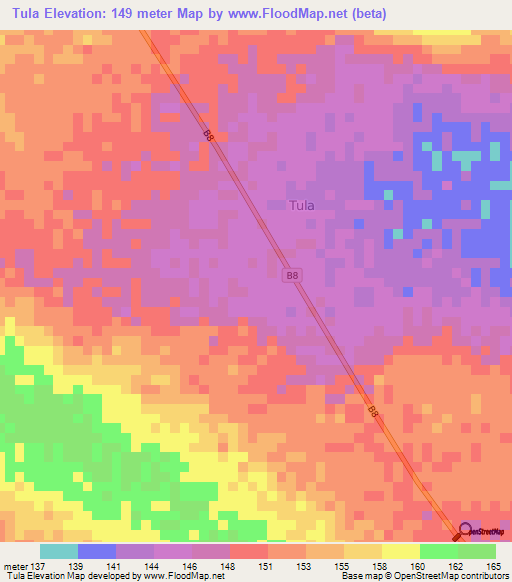 Tula,Kenya Elevation Map
