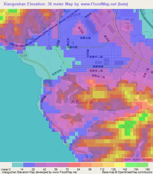 Xiaogushan,China Elevation Map