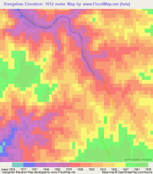 Xiangshan,China Elevation Map