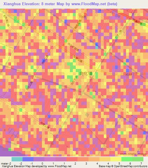 Xianghua,China Elevation Map
