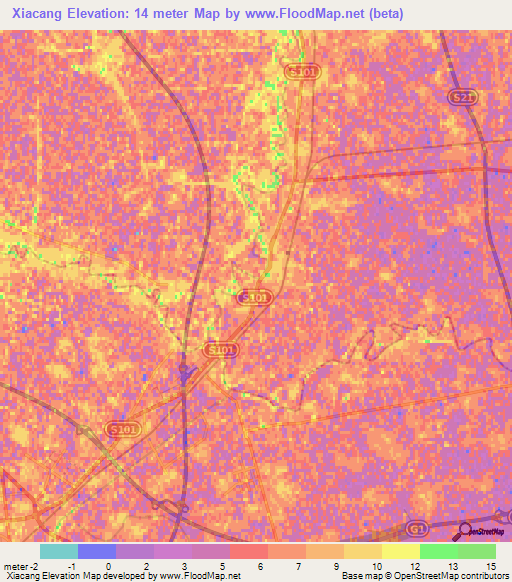 Xiacang,China Elevation Map