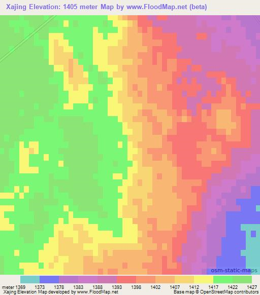 Xajing,China Elevation Map