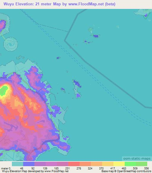 Wuyu,China Elevation Map