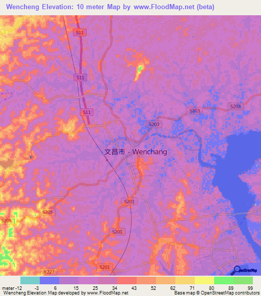 Wencheng,China Elevation Map