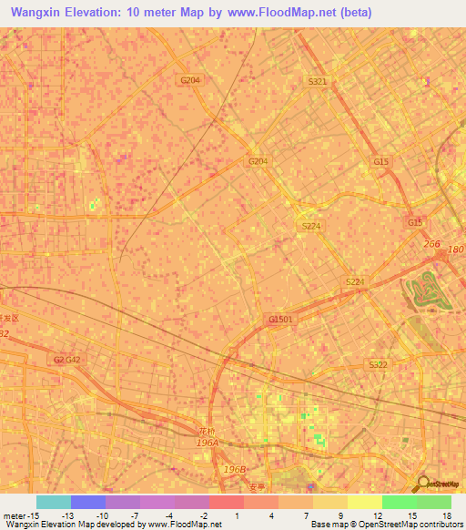 Wangxin,China Elevation Map