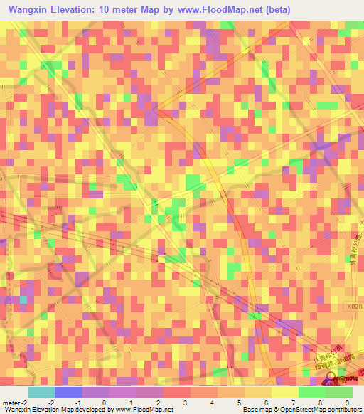 Wangxin,China Elevation Map
