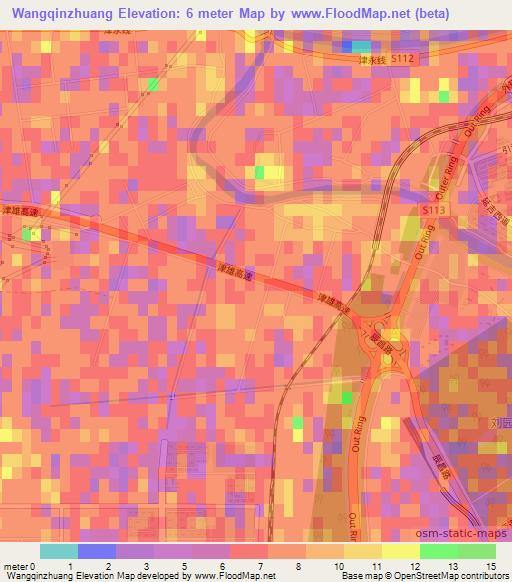 Wangqinzhuang,China Elevation Map