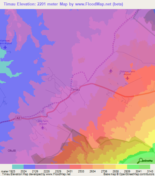 Timau,Kenya Elevation Map