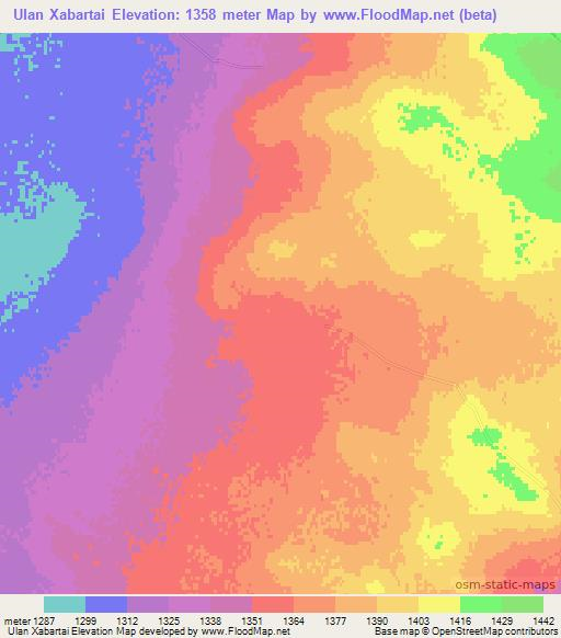 Ulan Xabartai,China Elevation Map