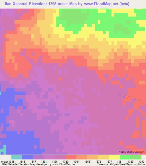 Ulan Xabartai,China Elevation Map