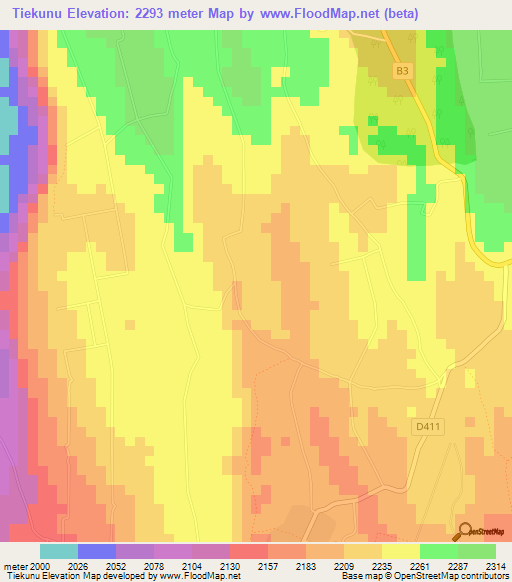 Tiekunu,Kenya Elevation Map