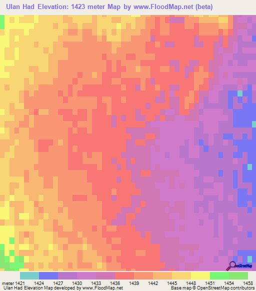 Ulan Had,China Elevation Map