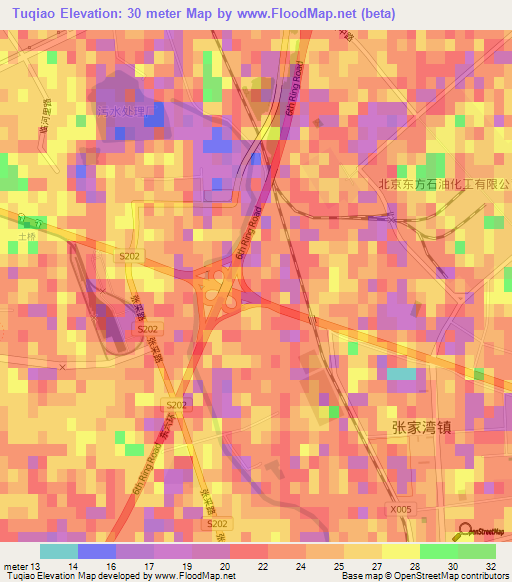Tuqiao,China Elevation Map