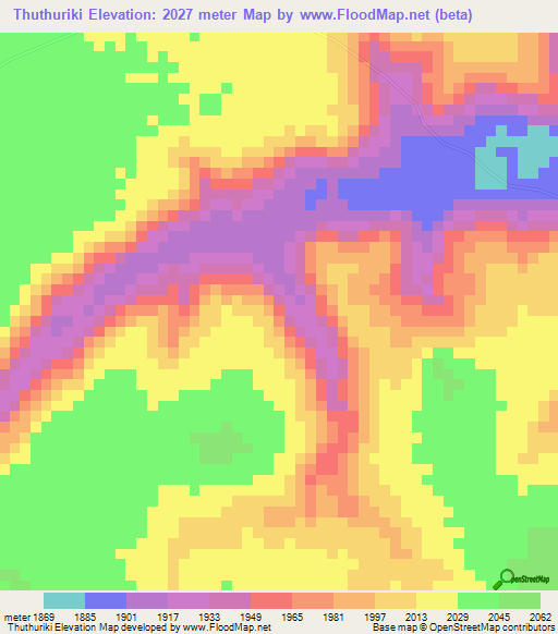 Thuthuriki,Kenya Elevation Map