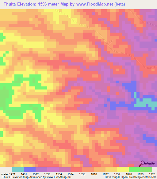 Thuita,Kenya Elevation Map