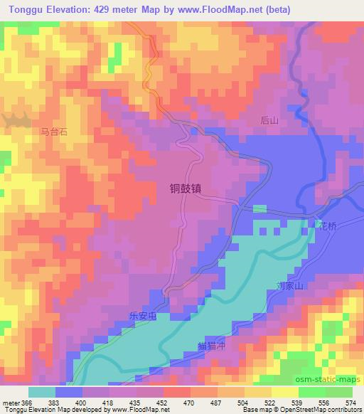 Tonggu,China Elevation Map