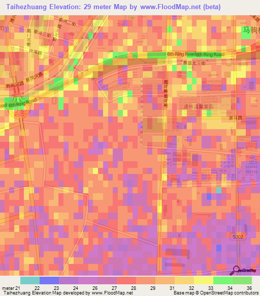 Taihezhuang,China Elevation Map