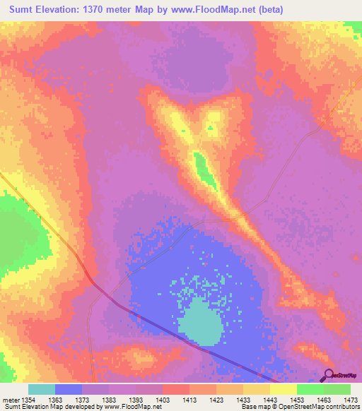 Sumt,China Elevation Map
