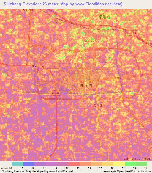 Suicheng,China Elevation Map