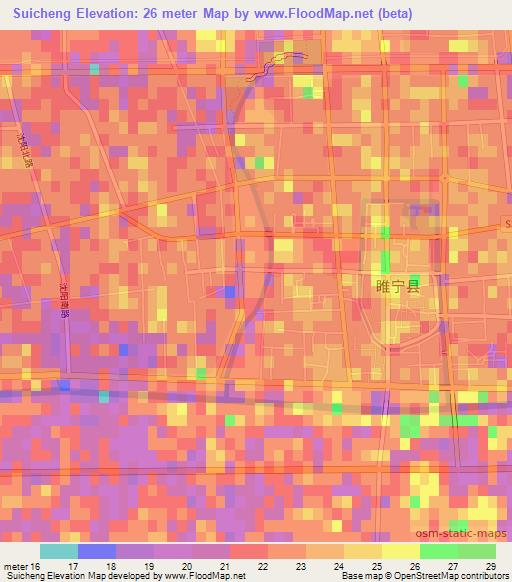 Suicheng,China Elevation Map