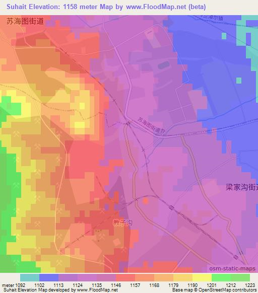 Suhait,China Elevation Map