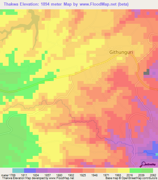 Thakwa,Kenya Elevation Map