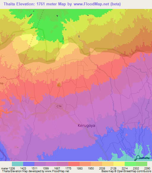 Thaita,Kenya Elevation Map