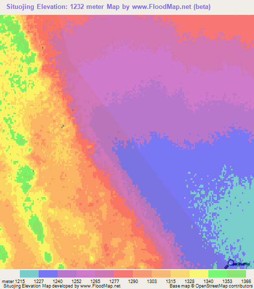 Situojing,China Elevation Map