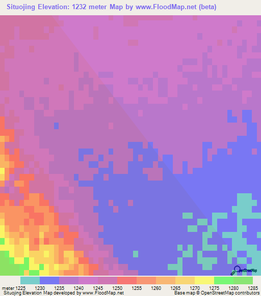 Situojing,China Elevation Map