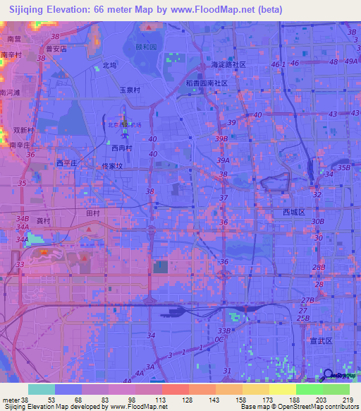 Sijiqing,China Elevation Map