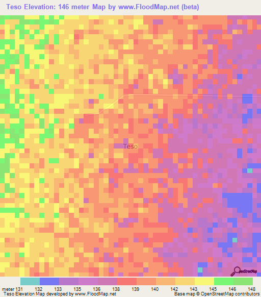 Teso,Kenya Elevation Map