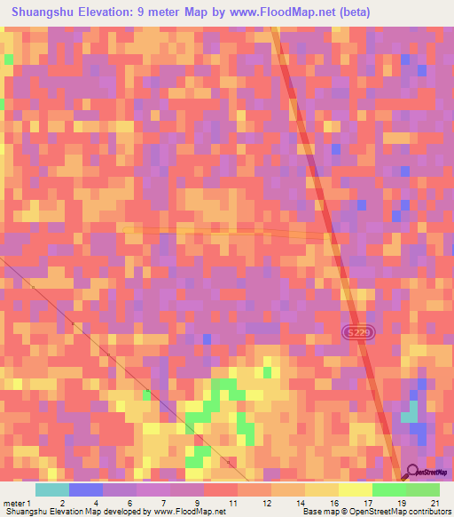 Shuangshu,China Elevation Map