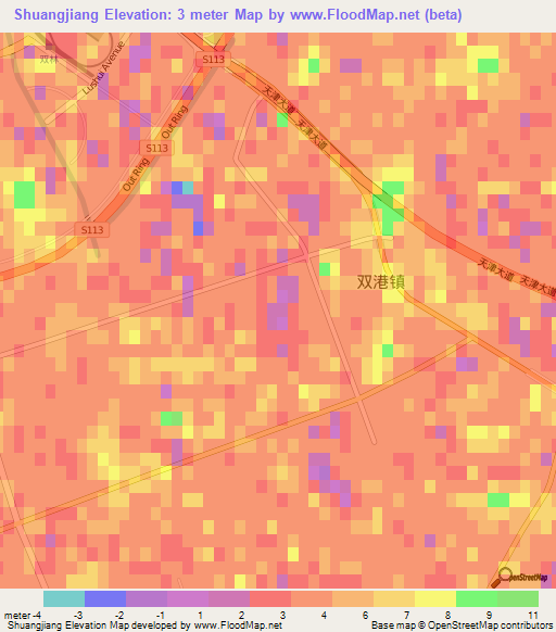 Shuangjiang,China Elevation Map