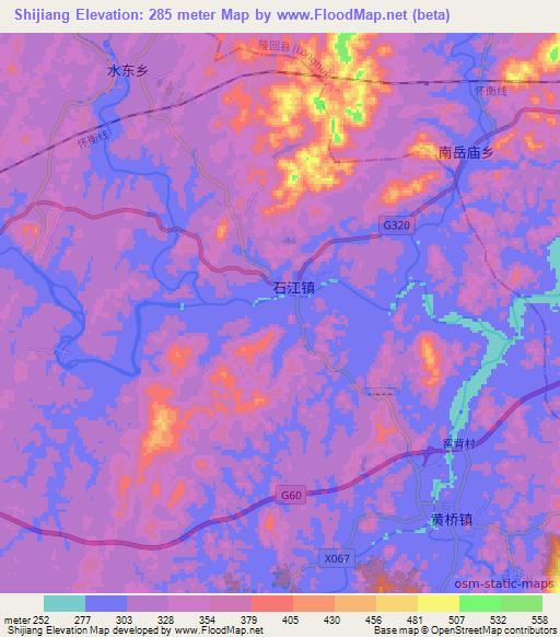 Shijiang,China Elevation Map