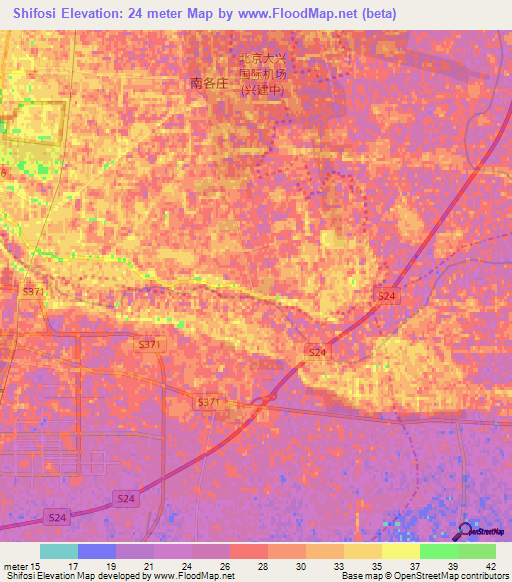 Shifosi,China Elevation Map