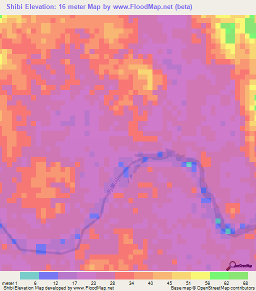 Shibi,China Elevation Map