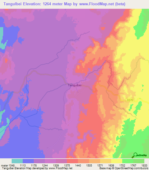 Tangulbei,Kenya Elevation Map