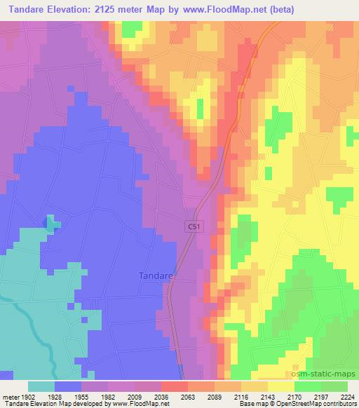 Tandare,Kenya Elevation Map