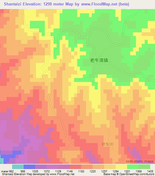 Shantaizi,China Elevation Map