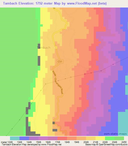 Tambach,Kenya Elevation Map