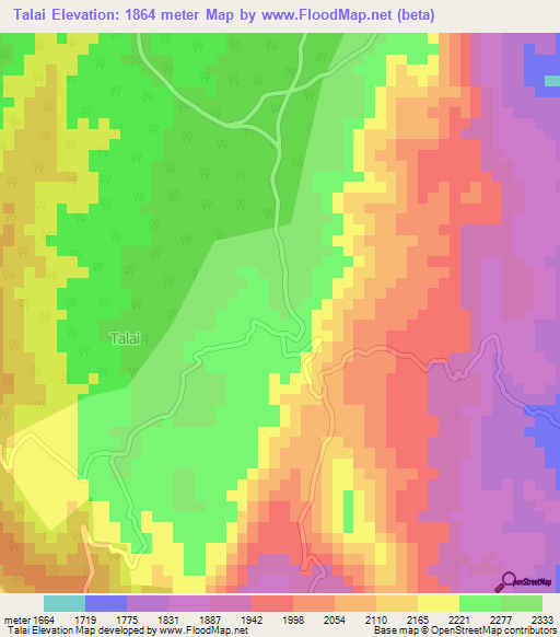 Talai,Kenya Elevation Map