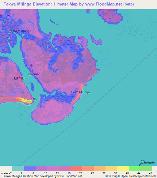 Takwa Milinga,Kenya Elevation Map