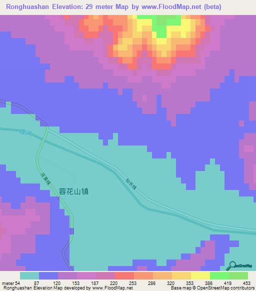 Ronghuashan,China Elevation Map